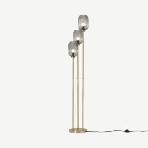 Briz Stehlampe, Grau und Antik-Messing - MADE.com