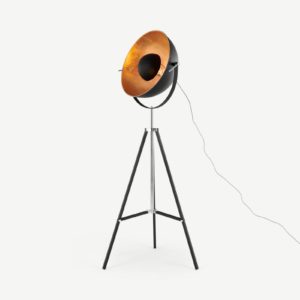 Chicago Tripod-Stehlampe, Schwarz und Kupf - MADE.com