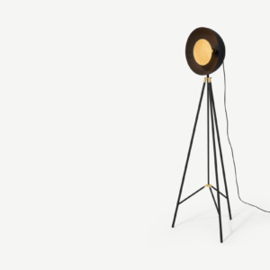 Ward Tripod-Stehlampe, Schwarz und Gold - MADE.com