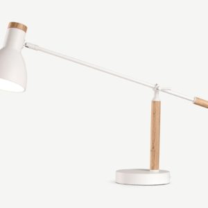 Cohen Tischlampe, Weiss und Eiche - MADE.com