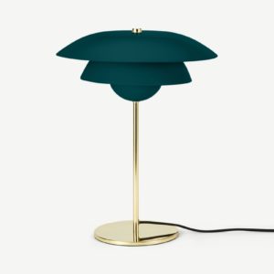 Brunswick Tischlampe, Gruen und Messing - MADE.com