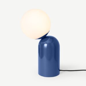 Vetro Tischlampe, Blau und Milchglas - MADE.com