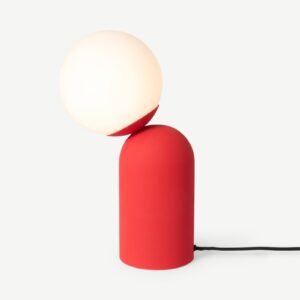 Vetro Tischlampe, Rot und Milchglas - MADE.com